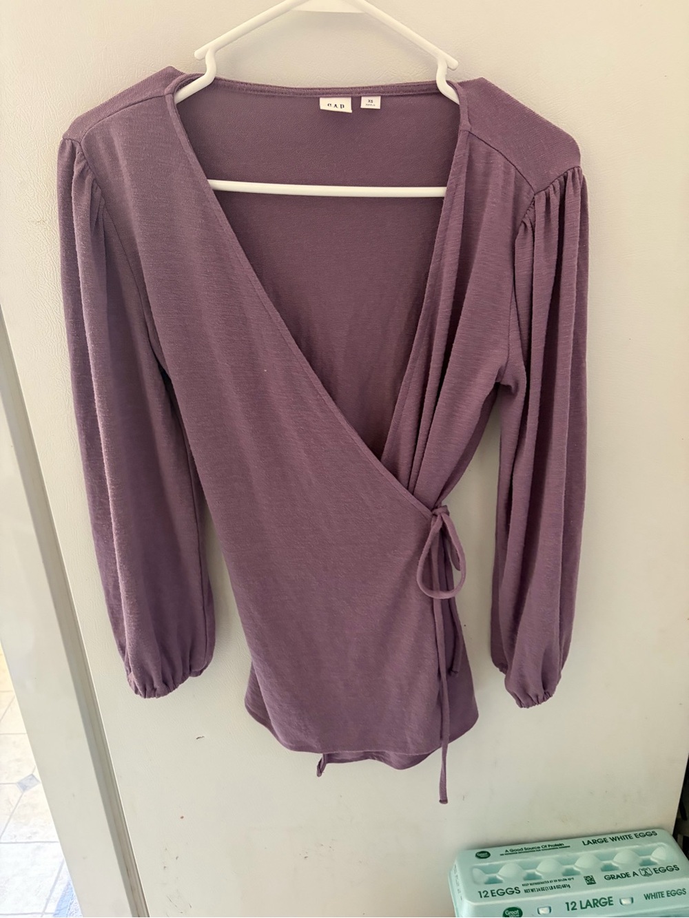 GAP Dusty Purple Wrap Sweater